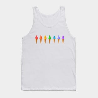 Rainbow Soft Serve Ice Cream Cones Tank Top